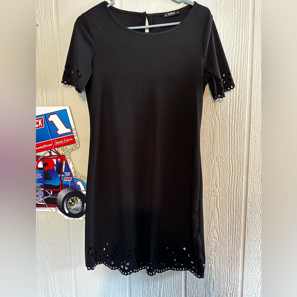 Simple Black Dress with Cutout Accents